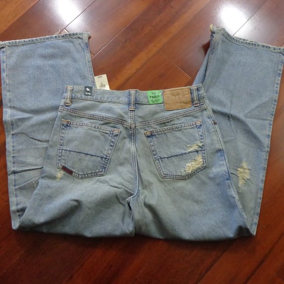 NWT Abercrombie & Fitch Distressed Jeans Youth 16 32x29 - Picture 2 of 9